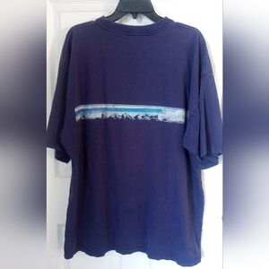 Men's Navy Short-Sleeve Tee with Horizontal Graphic